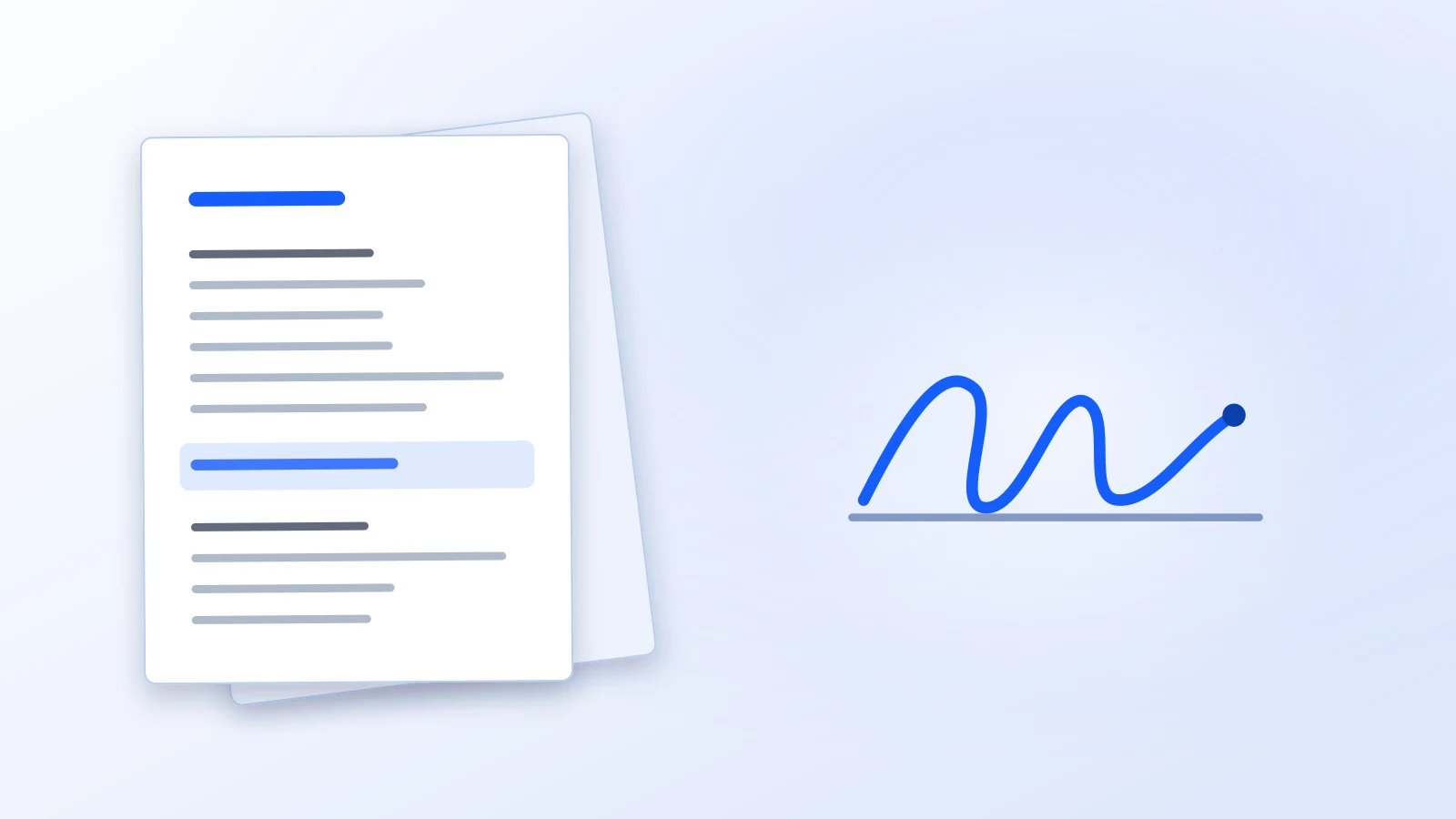 A handwritten signature stroke drawn above a ruled line